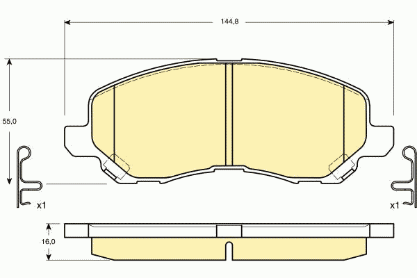 Комплект тормозных колодок, дисковый тормоз 6132879 Girling