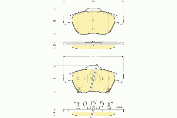 Комплект тормозных колодок, дисковый тормоз 6133352 Girling