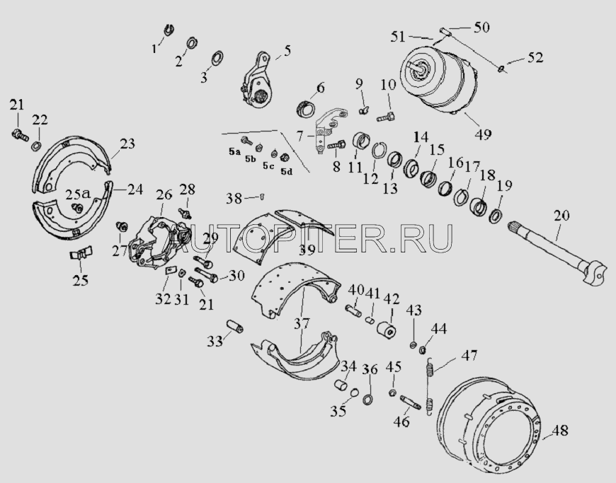 Трещотка FAW-3252 задняя правая 3502120z Faw