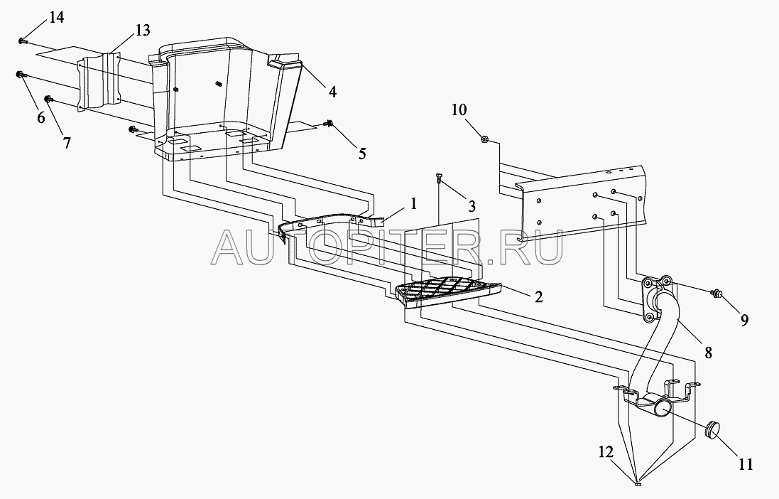 Кронштейн подножки FAW 3252 правой# 5103214367 Faw