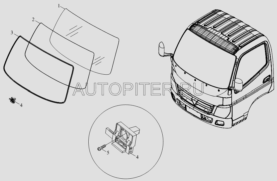 Фиксатор лобового стекла Фотон (Foton)-1069 1b20052100004 Foton