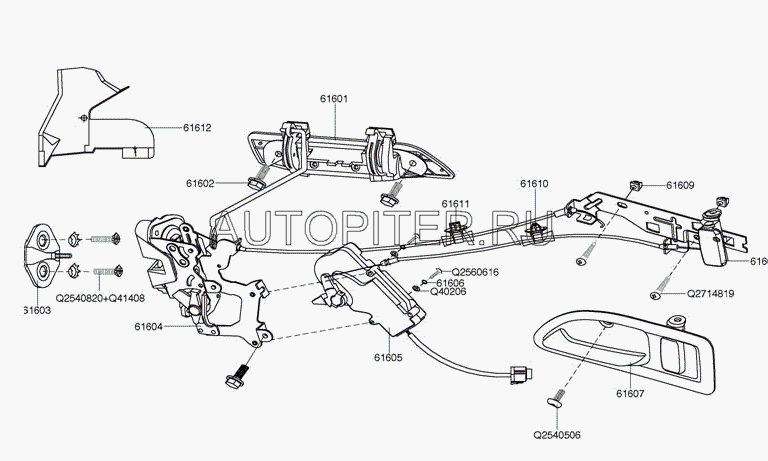 Ручка двери наружняя правая (передняя-задняя) GW H 6105600K00 Great Wall