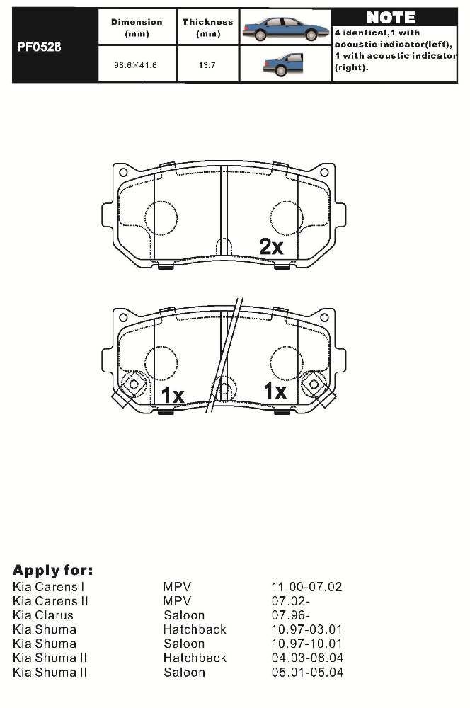 Комплект тормозных колодок AIKO. Серия StopLine pf0528 Aiko