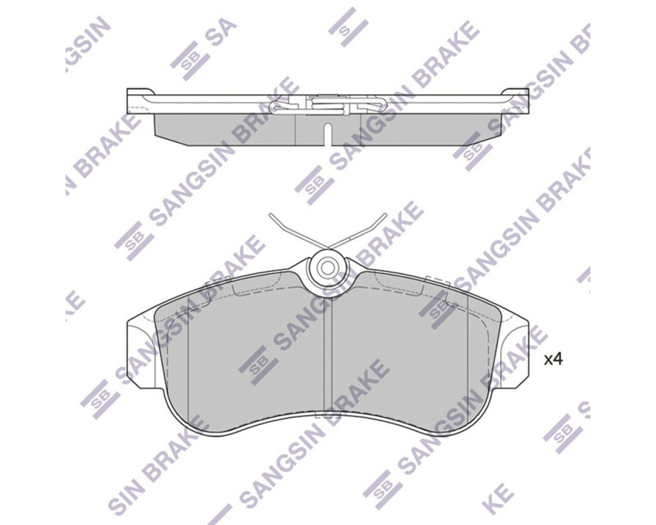 Тормозные колодки передние NISSAN PRIMERA P10 1.6-2.0 ABS, P11 96-98 (Датчик: нет) sp1581 Sangsin