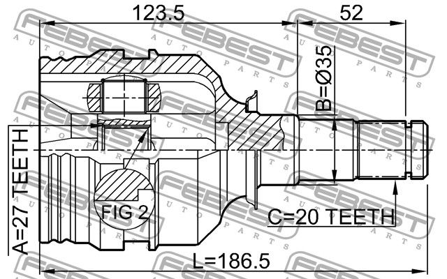 Шарнир 0111SXV10LH Febest