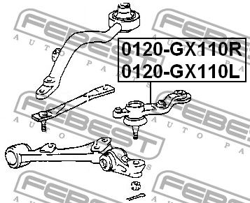 Опора шаровая левая передней подвески для Lexus IS 200/300 1999-2005 0120gx110l Febest