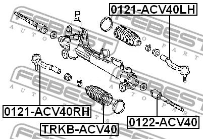 Наконечник рулевой левый для Lexus ES (CV3) 2001-2006 0121acv40lh Febest