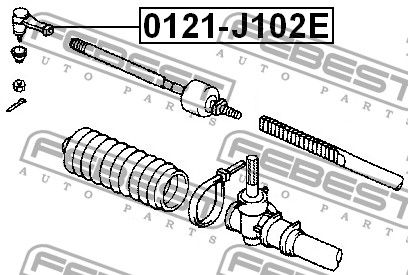 Наконечник рулевой для Daihatsu Terios (J1) 1998-2005 0121j102e Febest