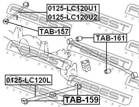 Тяга задняя поперечная правая для Lexus GX470 2002-2009 0125LC120U1 Febest