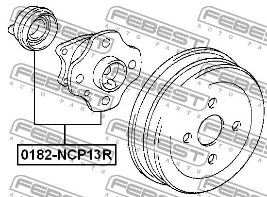 Ступица колеса 0182NCP13R Febest