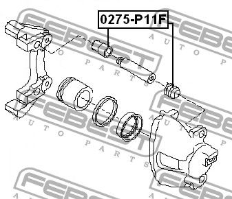 Втулка направляющая суппорта (к-кт) для Nissan Primera P12E 2002-2007 0275P11F Febest