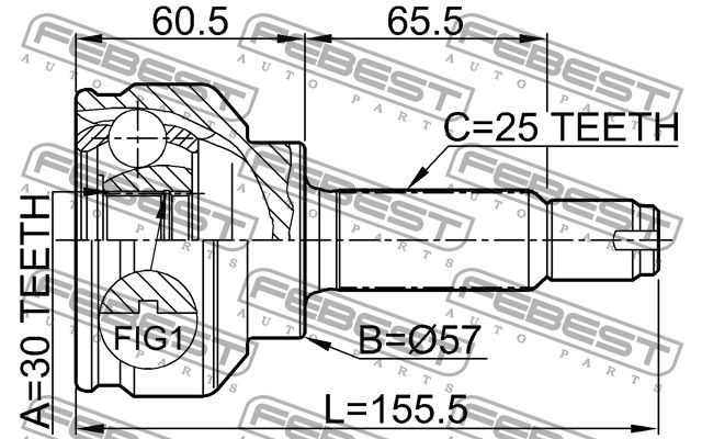 Шарнир 0410CS3A Febest