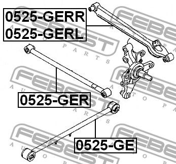 Тяга задняя поперечная левая для Mazda MX-6 (GE6) 1991-1997 0525GERL Febest