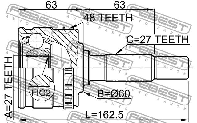 Шарнир 1610801a48 Febest