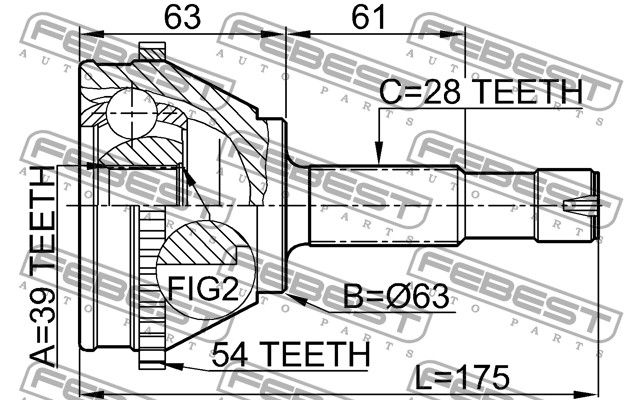 Шарнир 2510BOXA54 Febest