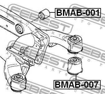 Сайлентблок задней балки для BMW X5 E53 2000-2007 BMAB001 Febest