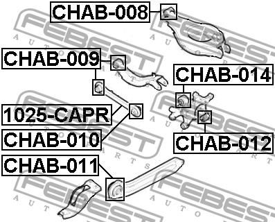 Сайлентбок задней цапфы нижний chab012 Febest