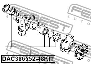 Подшипник ступицы, комплект DAC38655248KIT Febest