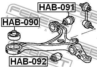 Сайлентблок HAB-090 HAB090 Febest