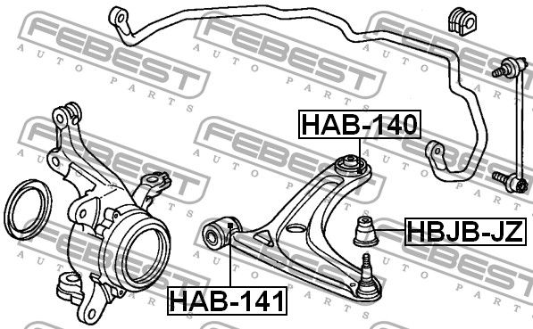 Сайлентблок рычага подвески HAB140 Febest