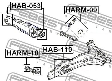 Ремкомплект сайленблоков тяги HARM09 Febest