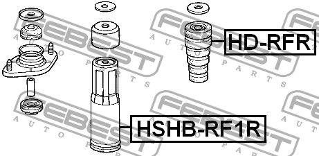 Отбойник заднего амортизатора для Honda Accord Coupe USA 1998-2003 HDRFR Febest