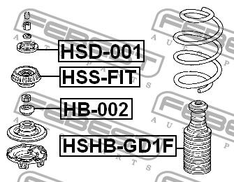 Чашка опоры амортизатора для Honda Jazz 2002-2008 hsd001 Febest