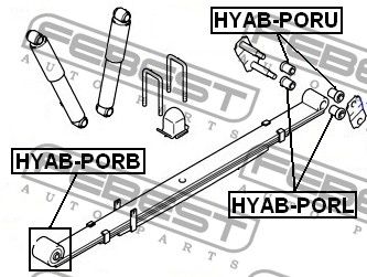 Сайлентблок рессоры задний HYUNDAI Porter H-100 HYABPORU Febest