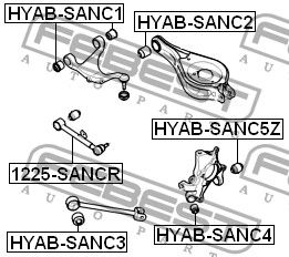 Сайлентблок заднего продольного рычага для Hyundai ix55 2007-2013 HYABSANC4 Febest