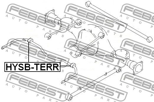 Втулка (сайлентблок) заднего стабилизатора для Hyundai Terracan 2001-2007 HYSBTERR Febest