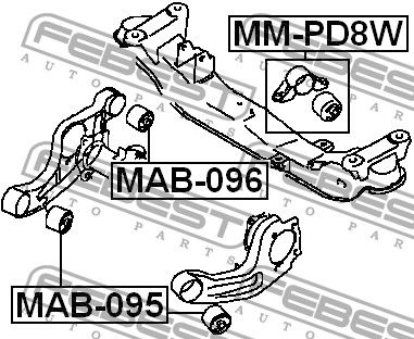 Сайлентблок дифференциала для Mitsubishi Space Gear 1995-2006 MMPD8W Febest