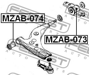 Сайлентблок переднего рычага задний для Mazda 323 (BG) 1989-1994 MZAB073 Febest