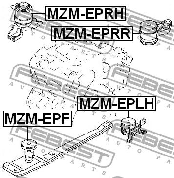 Подушка двигателя правая Mazda, FORD MZMEPRH Febest