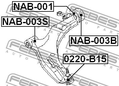 Сайлентблок рычага подвески NAB001 Febest