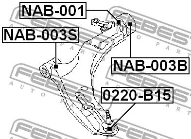 Сайлентблок рычага подвески NAB003S Febest