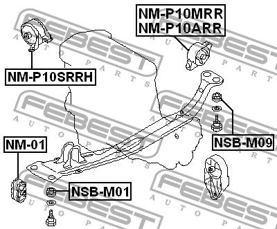 Подвеска NMP10SRRH Febest