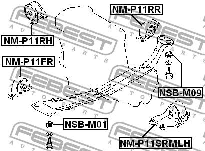 Подвеска NMP11SRMLH Febest