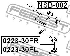 Втулка стабилизатора переднего NSB002 Febest