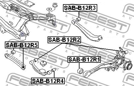 Сайлентблок задней цапфы SABB12R1 Febest