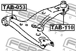 Сайлентблок рычага TOYOTA COROLLA 91-01 пер.подв. TAB110 Febest