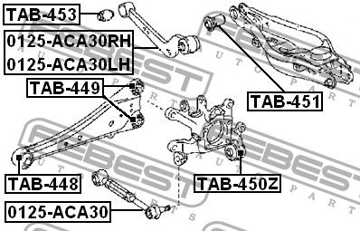 Сайлентблок заднего продольного рычага для Toyota RAV 4 2006-2013 TAB449 Febest