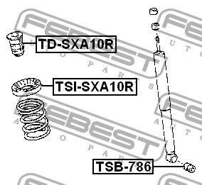 Отбойник заднего амортизатора для Toyota RAV 4 1994-2000 TDSXA10R Febest