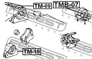 Сайлентблок опоры двигателя для Toyota Corolla E11 1997-2001 TMB07 Febest