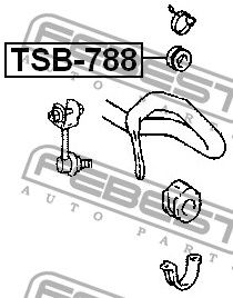 Втулка (сайлентблок) стойки стабилизатора для Toyota HiAce H100 1995-2004 TSB788 Febest