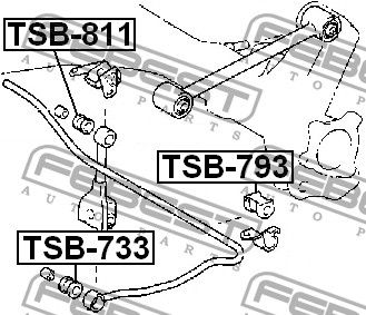 Втулка (сайлентблок) стойки стабилизатора для Toyota Camry 1983-1986 TSB811 Febest