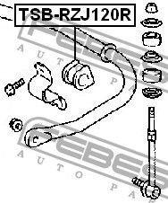 Втулка (сайлентблок) заднего стабилизатора для Toyota 4 Runner/Hilux Surf 2002-2009 TSBRZJ120R Febest