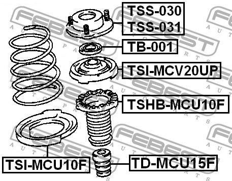 Опора переднего амортизатора правая для Toyota Camry V20 1996-2001 TSS030 Febest