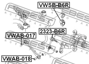 Сайлентблок поперечной тяги внутренний для Skoda Yeti 2009> vwab018 Febest