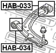 Сайлентблок переднего рычага задний для Honda HR-V 1999-2005 HAB033 Febest