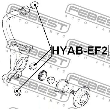 Сайлентблок заднего поворотного кулака для Hyundai XG 1998-2005 HYABEF2 Febest